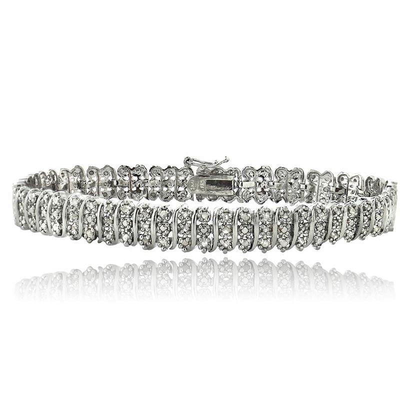 Diamond Tennis Bracelet 1.00ct T.W. Silver S Pattern Jewelry