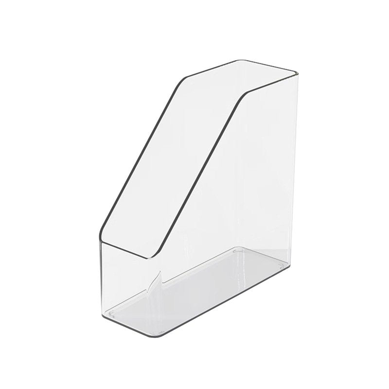 Acrylic Desk Organizer File Holder - Transparent Vertical Magazine Rack for Office & Home