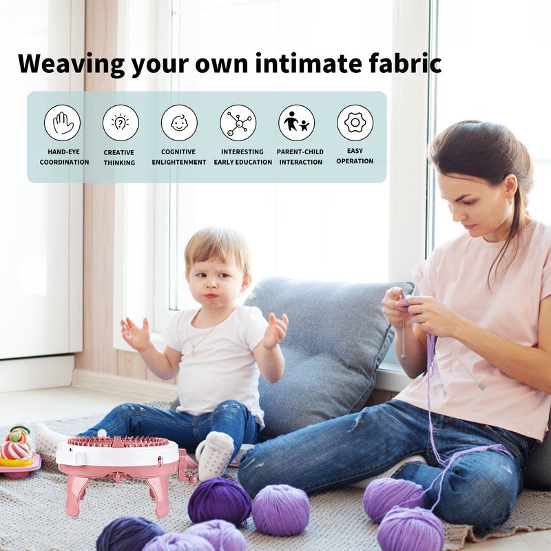 Kids Knitting Machine with Row Counter - Plastic Crochet Loom for Beginners