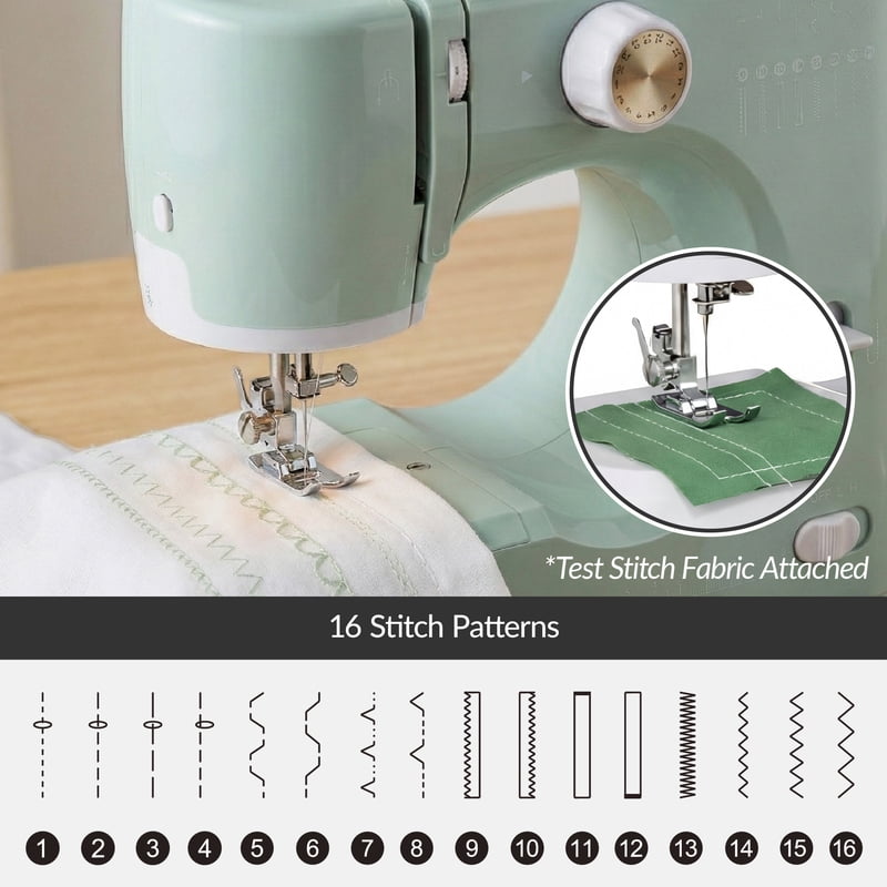 Beginner Sewing Machine Kit with 16 Stitch Patterns and Accessories