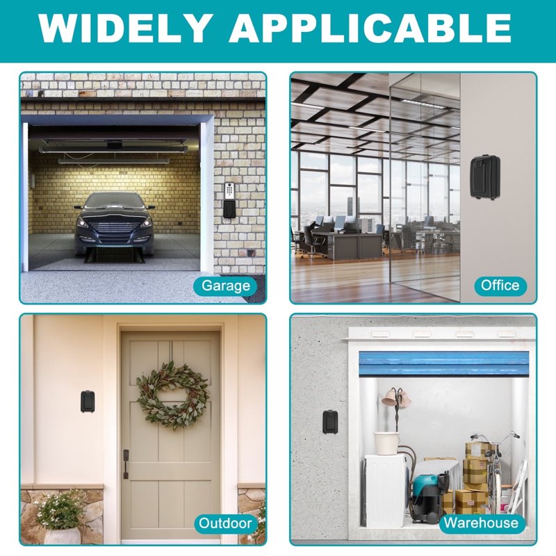 Heavy-Duty Wall-Mounted Key Lock Box with 12-Digit Combination Weatherproof Outdoor Safe for Home & Office