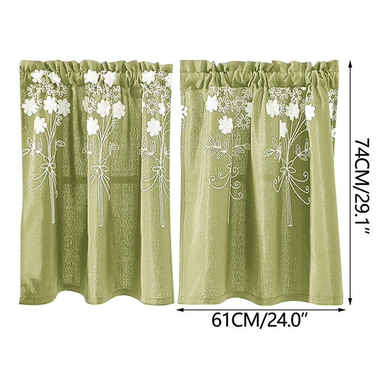 Blackout Cafe Curtains for Small Windows - Thermal Insulated Water-Resistant Short Kitchen & Bedroom Drapes