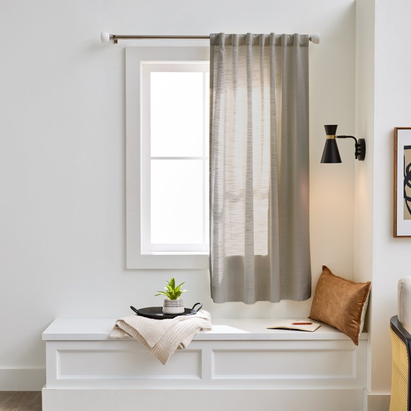 Textured Chenille Light-Filtering Curtain Panel for Indoor Windows