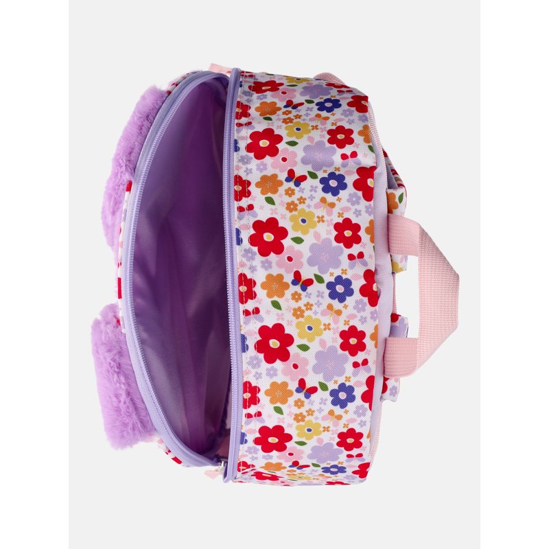 Toddler Floral Bunny Love Backpack - Soft Lilac, 13.5 Inch Kids School Bag