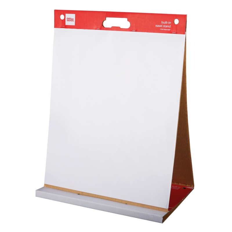 Tabletop Easel Pad with Built-In Stand, 20x23 Inches, 25 Sheets, Recycled Content