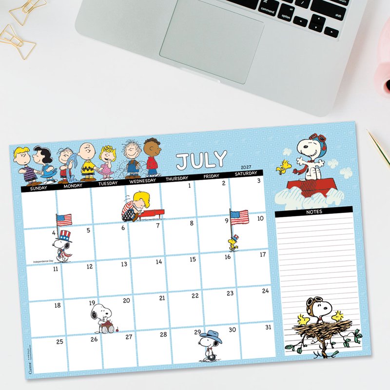Peanuts Desk Calendar Pad 2027–2028 Large 11x16.25 Inch 24-Month Office Organizer