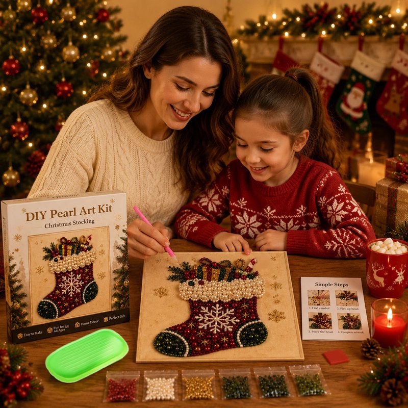 Christmas Diamond Art Kits for Adults & Kids Seasonal Wall Decor DIY Craft Set
