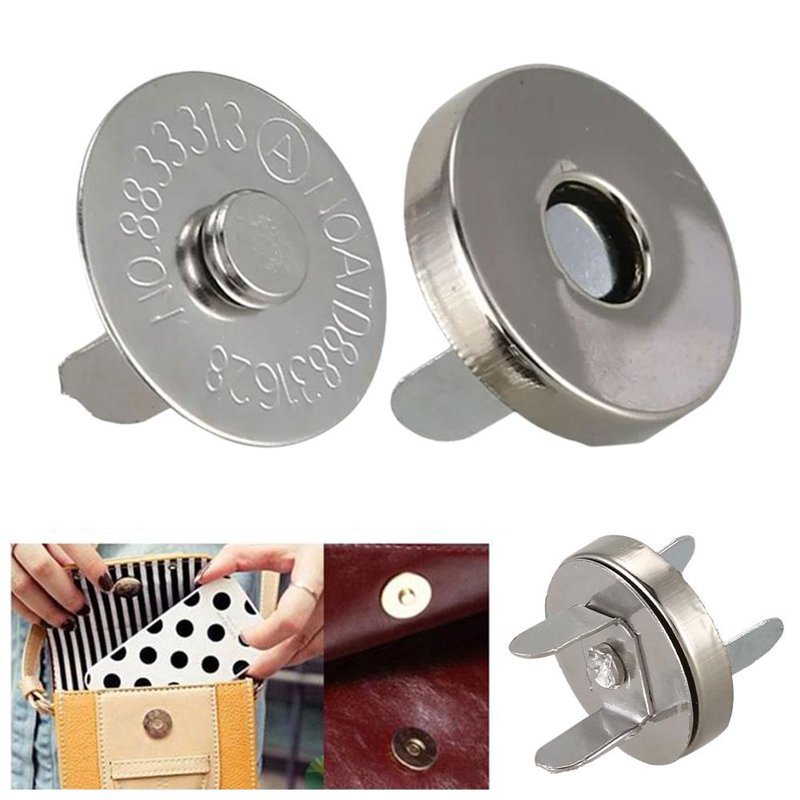 Magnetic Purse Clasps Snaps Buttons - Alloy Round Closure for Handbags & Wallets - Pack of 20