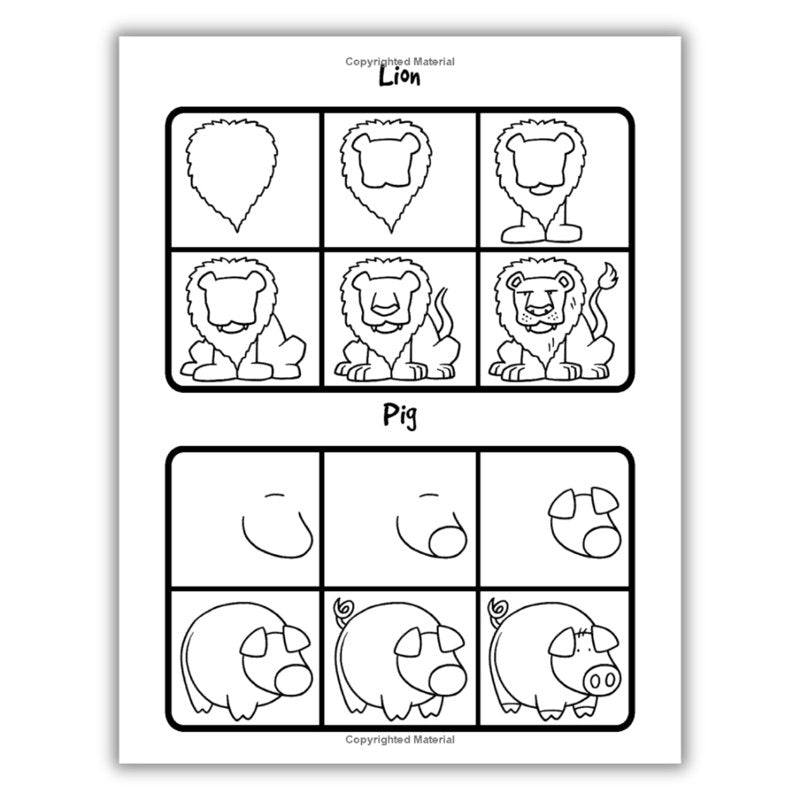 Animals Drawing Sketch Book for Kids - Step-by-Step Art Practice Notebook