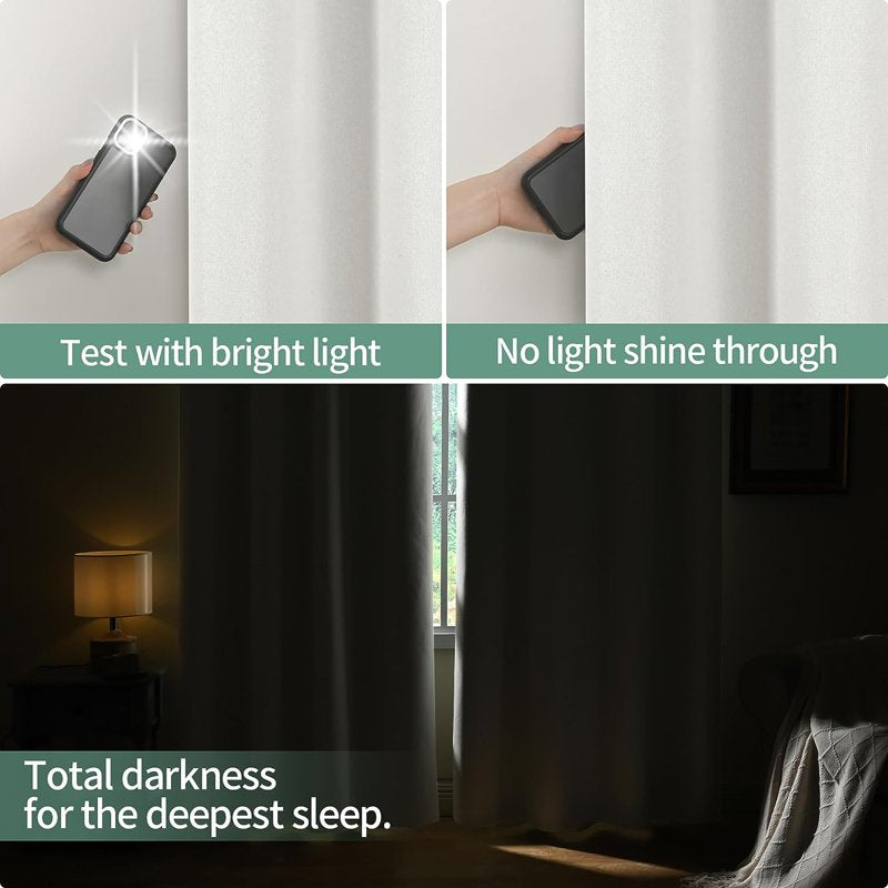 Blackout Window Curtain Panels 2 Pack 84 Inch Thermal Insulated Heavy Thick Grommet Top