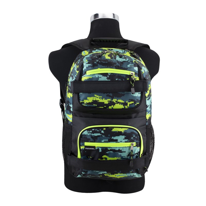 Unisex Dual Strap Skater Backpack with Laptop Compartment - Seafoam Camouflage