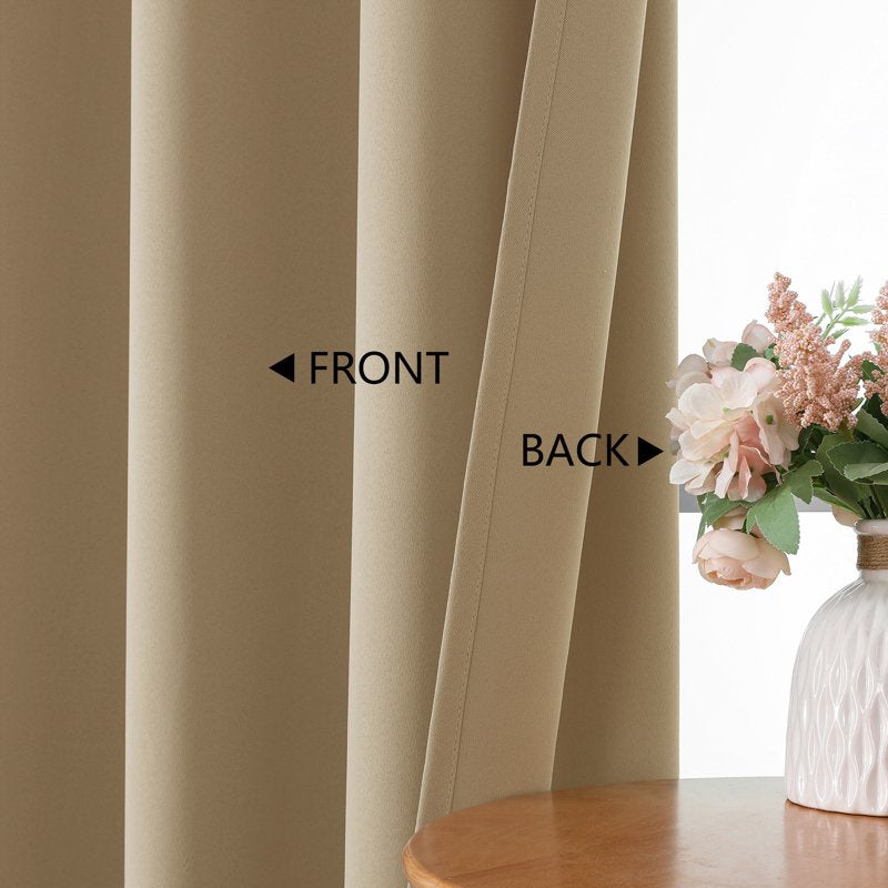 Aether 40x72 Taupe Blackout Curtains - 2 Panels, 72-Inch Long Thermal Drapes for French Doors