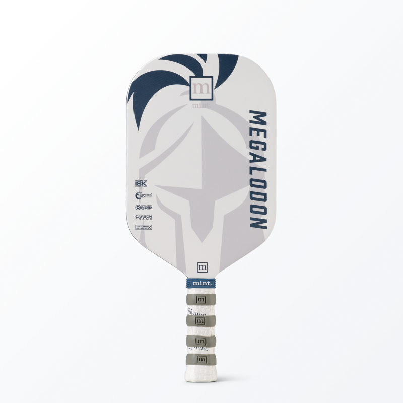 Megalodon Pickleball Paddle with 18K Carbon Fiber Face, 20mm Poly Core, Elongated Handle – USAPA Approved