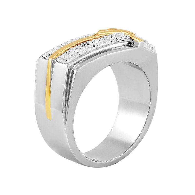 Men's Stainless Steel Crystal Cross Ring Size 11 Jewelry Gift