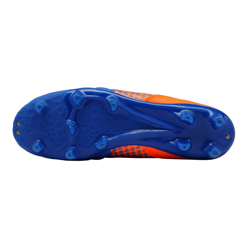 DREAM PAIRS Men’s Firm Ground Soccer Cleats 9W Orange/Royal Blue Wide