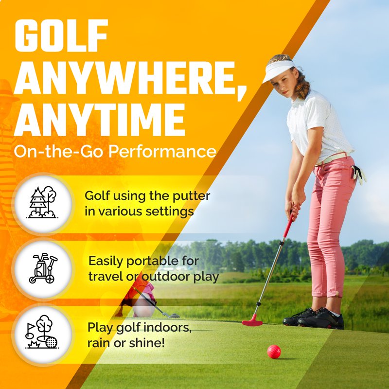 Extendable Putter for Kids — Adjustable Shaft, Left/Right Hand Junior Golf Club