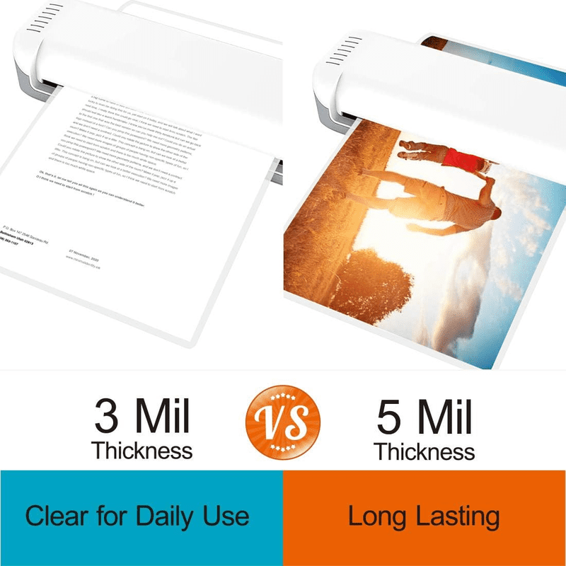 5 Mil Clear Laminating Sheets for 8.5x11 Inch Documents - 200 Pack