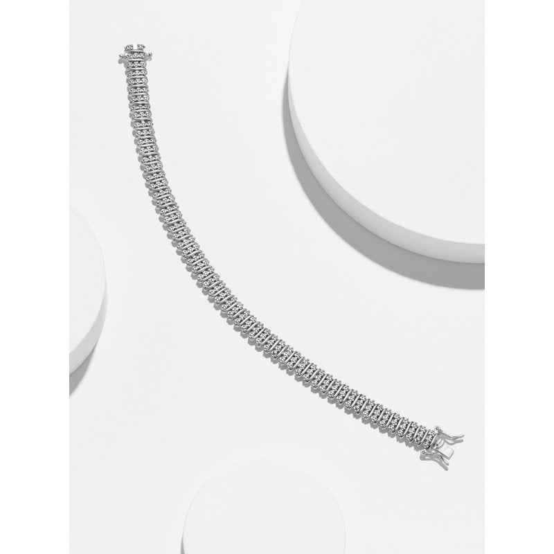 Diamond Accent Tennis Bracelet 7.25 Inch Sterling Silver Jewelry