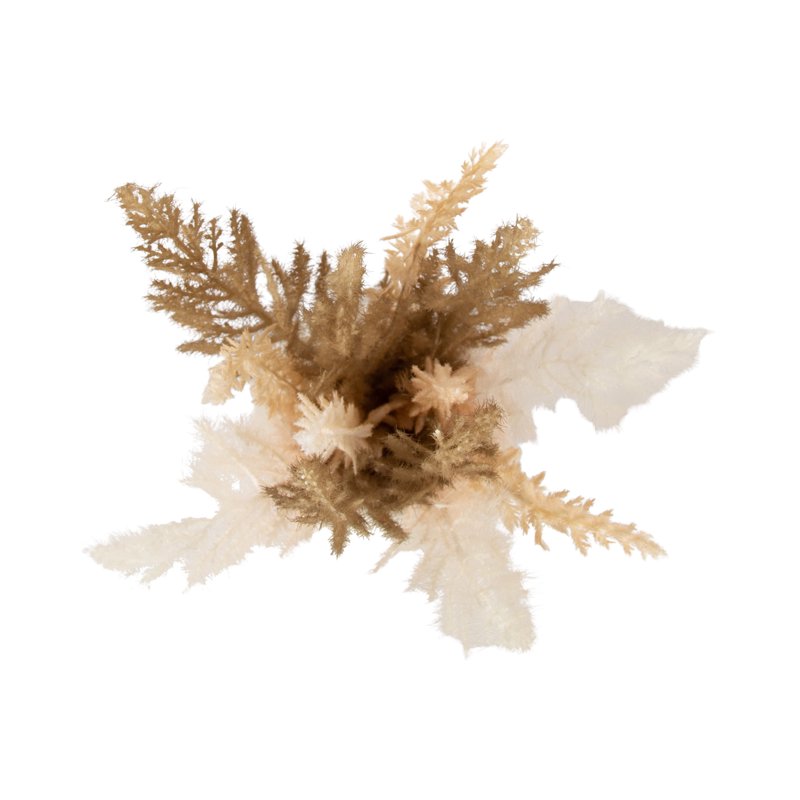 Artificial Pampas Grass Arrangement in Cement Vase - Indoor Decor