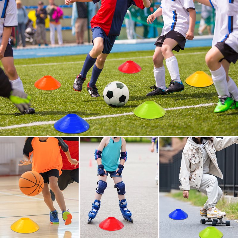 30 Pcs Disc Cones - Agility Training Cones with Carry Bag for Soccer, Football, Basketball