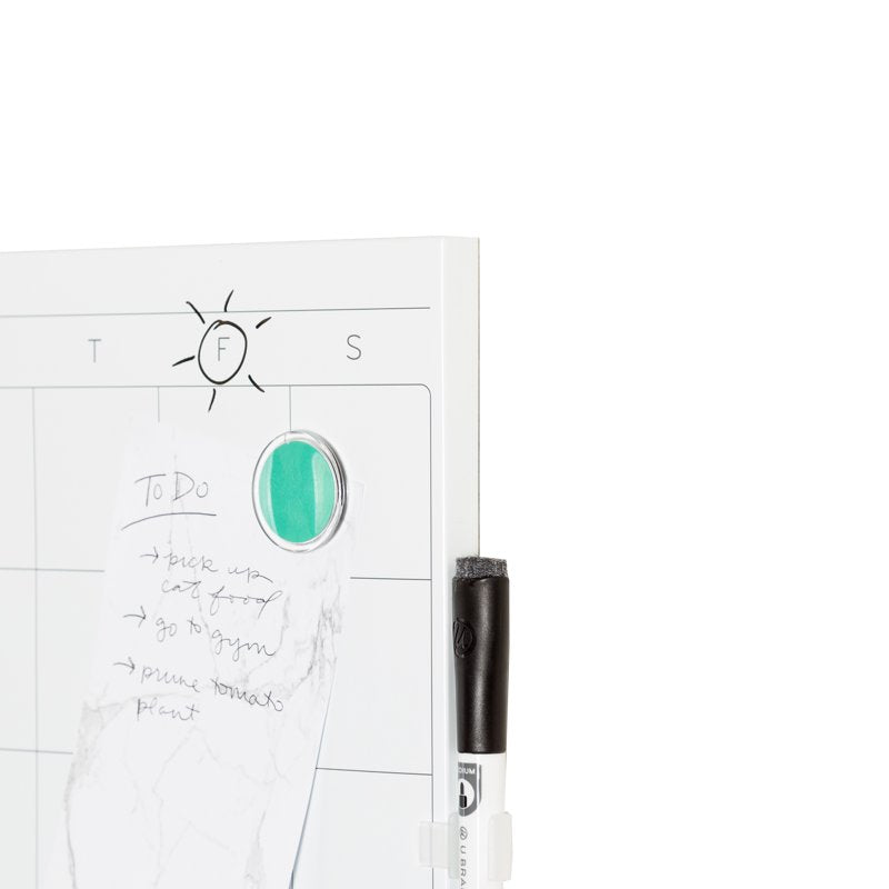 Magnetic Dry Erase Calendar Board 14x14 White Frameless Office Home