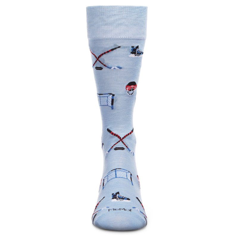 Men's Bamboo Crew Socks - Hockey Lovers Pattern, Eco-Friendly, Comfortable Fit