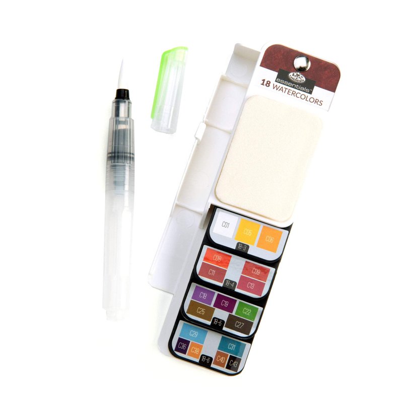 Watercolor Artist Flip Kit with Aqua-Flo Brush Pen - 19 Pieces