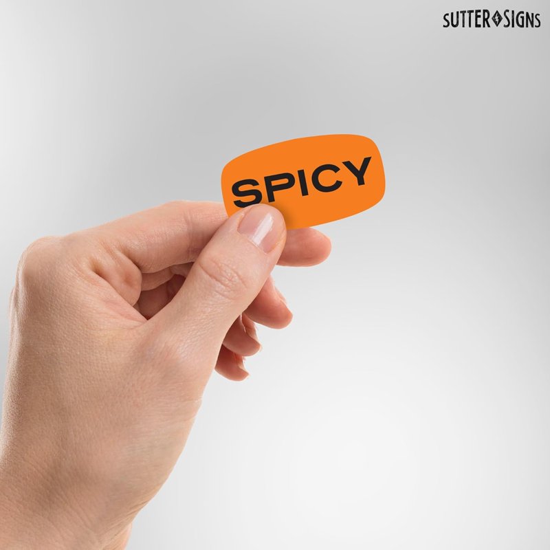 500 Pack Spicy Food Labels for Grocery Store & Food Packaging