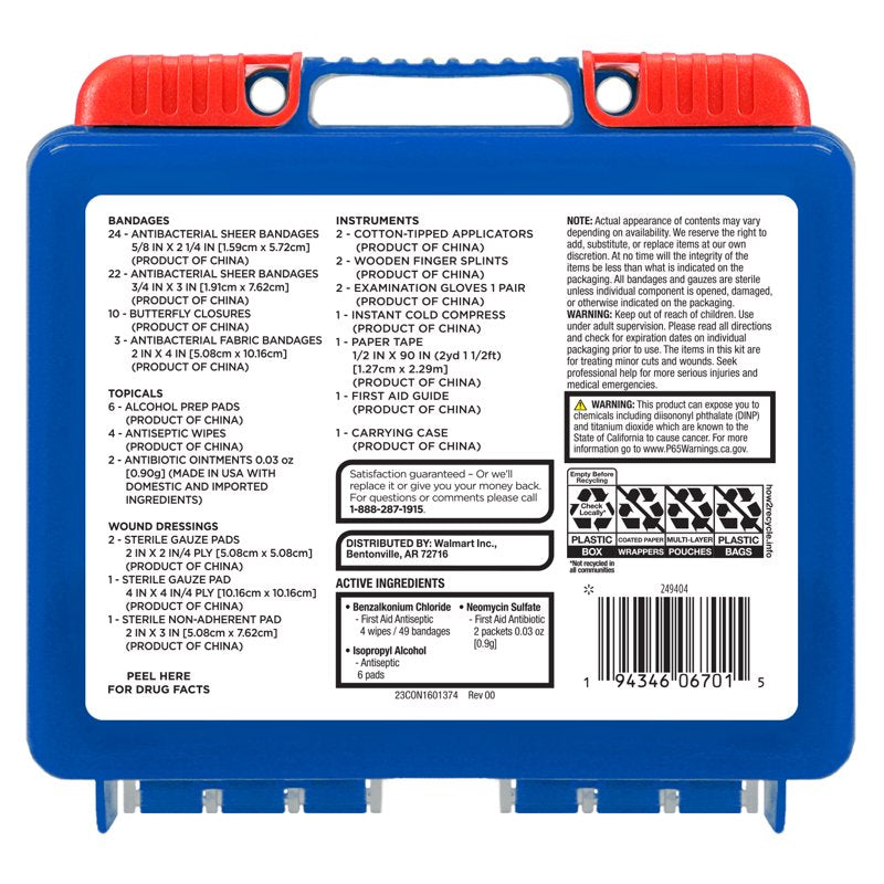 Compact First Aid Kit 85 Pieces for Travel Home Office Auto & School