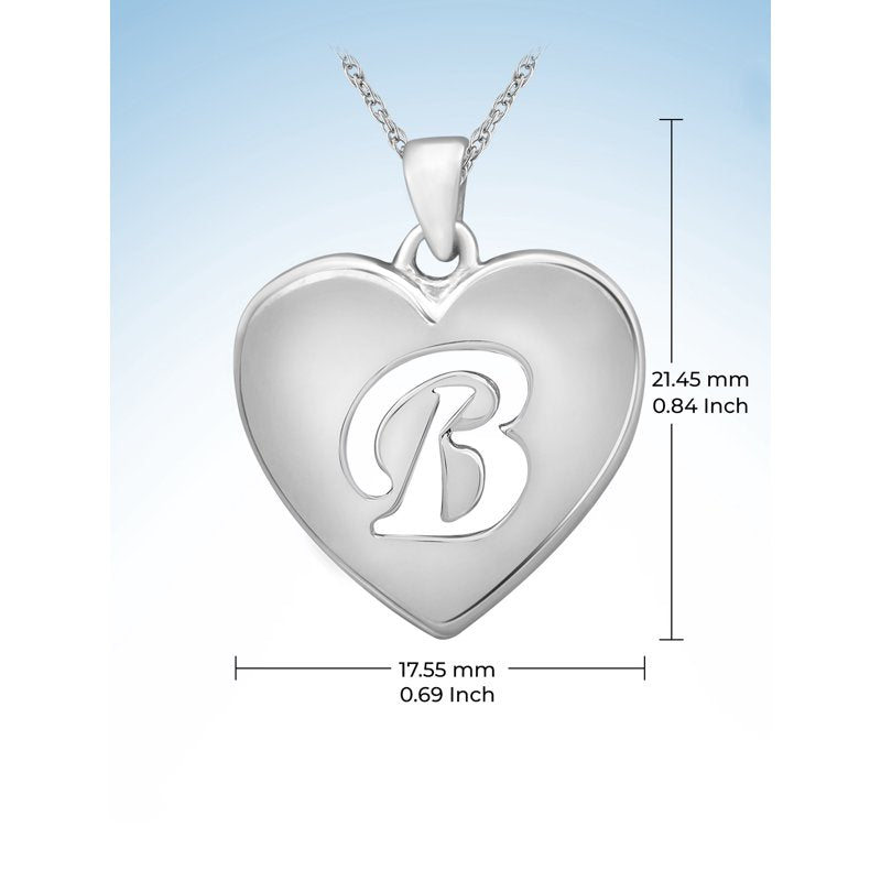 Sterling Silver Initial Letter Pendant Necklace for Women - Customizable Monogram Jewelry