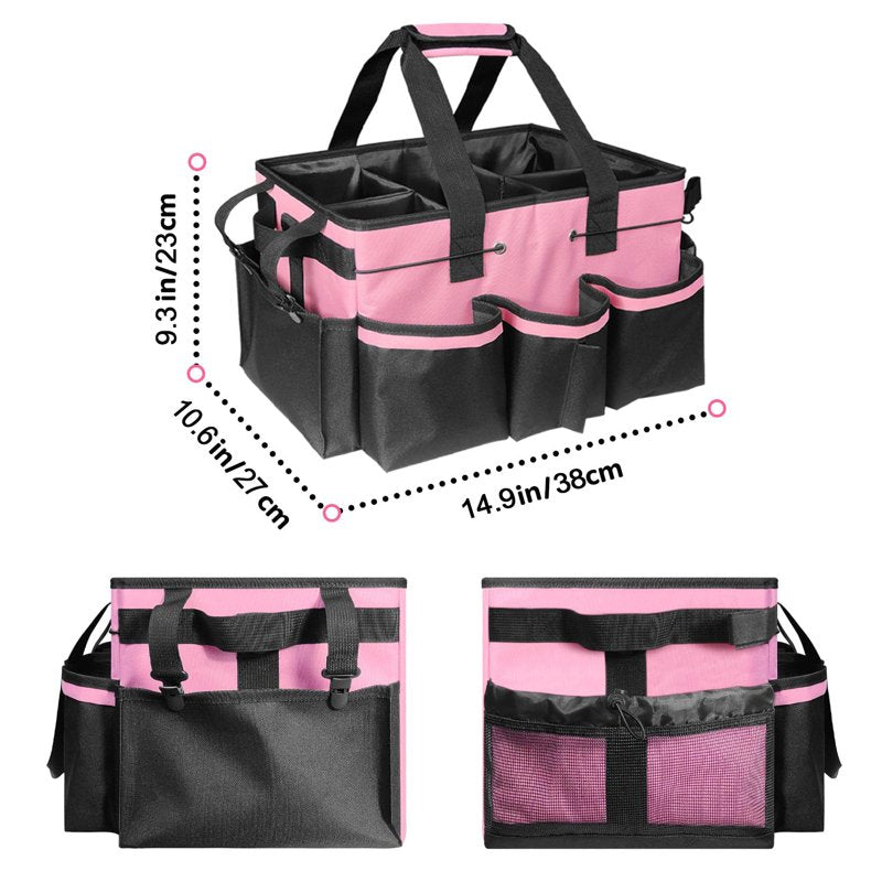 Wearable Cleaning Caddy Bag with Shoulder Straps for Organizing Supplies