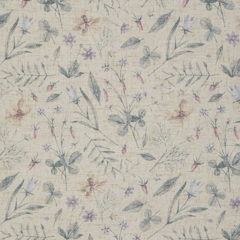 Farmhouse Floral Linen Curtains - Light Filtering Window Drapes for Living & Bedroom