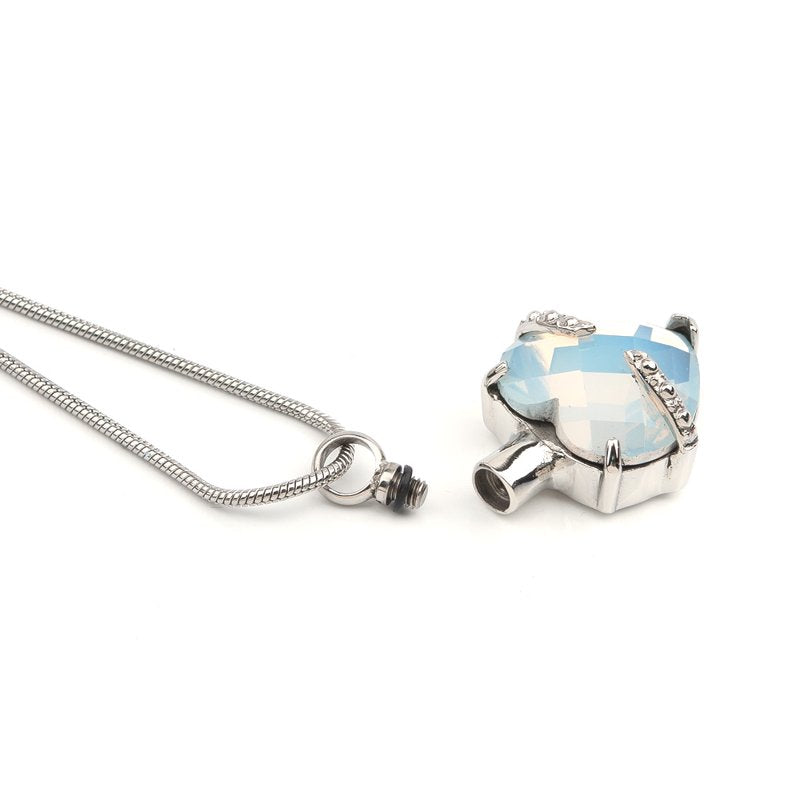 Birthstone Cremation Urn Heart Keepsake Jewelry with Free Funnel & Velvet Box