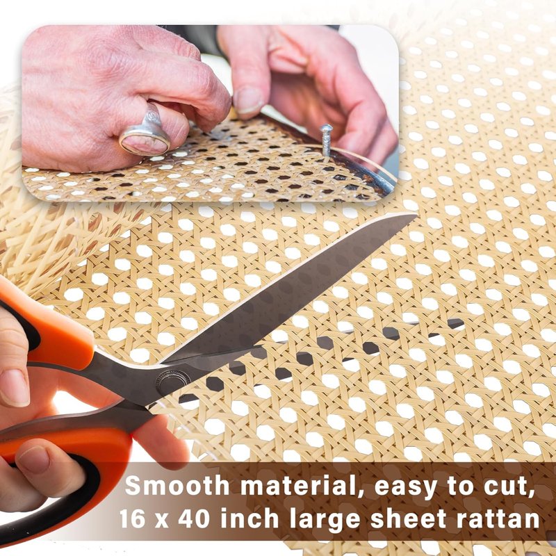 16-Inch Cane Webbing Roll for Furniture Repair and DIY Projects - Versatile Rattan Material