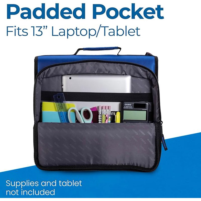 Universal Zipper Binder with 2-Inch Padded Laptop Pocket - Multiple Colors