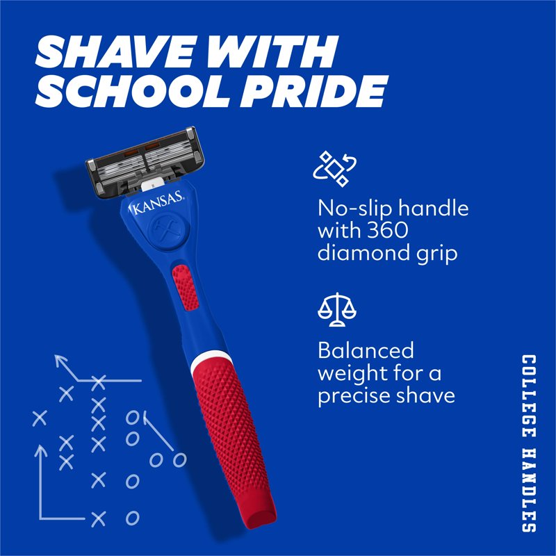 College Themed 6-Blade Razor Starter Set with Limited-Edition Handle