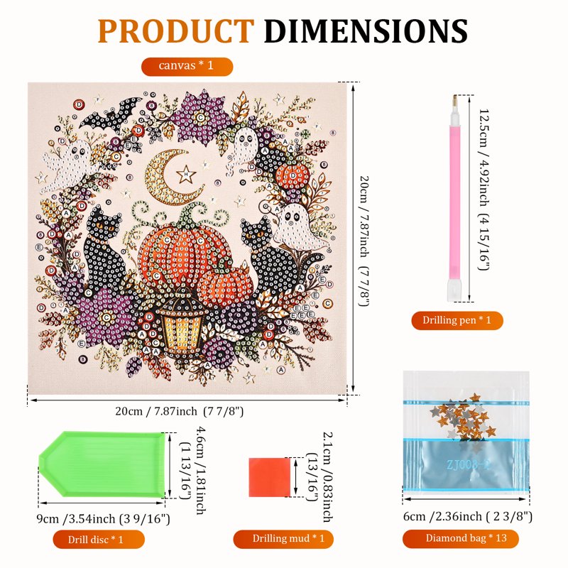 Halloween Ghost Pearl Art DIY Kit - Partial Drill Diamond Art Kit for Adults, Variation STYLE 3