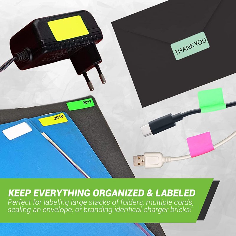 Rectangular Color Coding Stickers Roll Labels - 1.57 x 0.75 Inches, 500 Pack