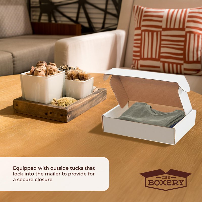 Kraft and White Corrugated Shipping Boxes - Pack of 100+ Small Business Mailers