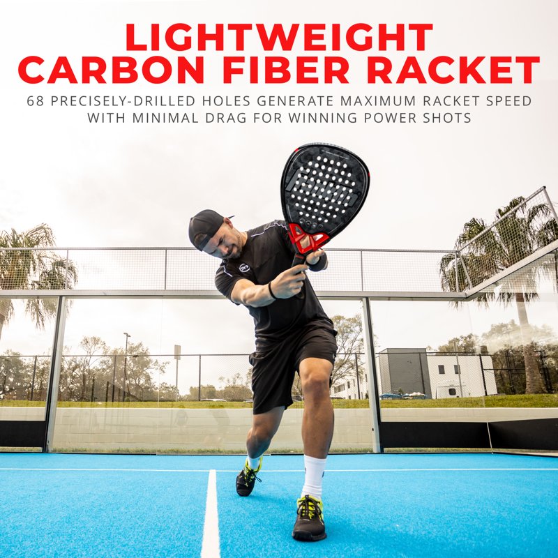 Fiberglass Padel Racket with Foam Core - Lightweight Tennis Paddle for Control