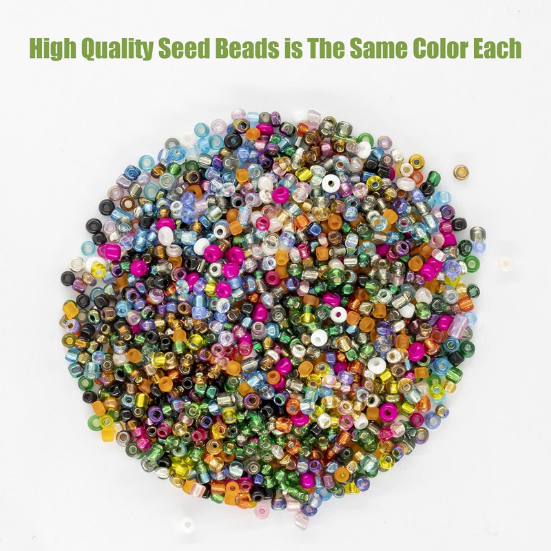 Glass Seed Beads Kit 28 Colors, 24,000 Pieces for Jewelry Making