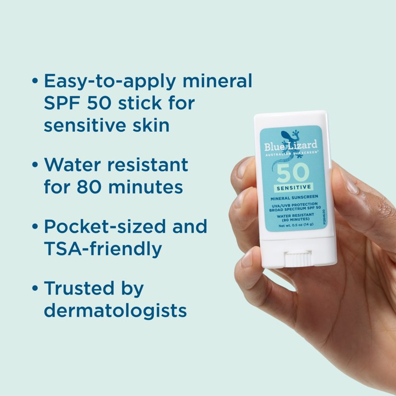 Mineral SPF 50 Sunscreen Stick for Sensitive Skin - Zinc Oxide, Travel Size