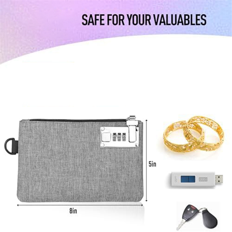 Lockable Nylon Money Bags 2 Pack - Secure Cash, Jewelry & Passport Storage