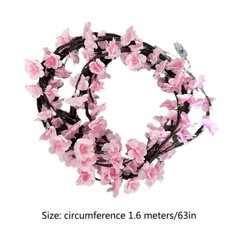 Cherry Blossom String Lights 1.6m 48 LEDs Romantic Indoor Decor with 8 Modes