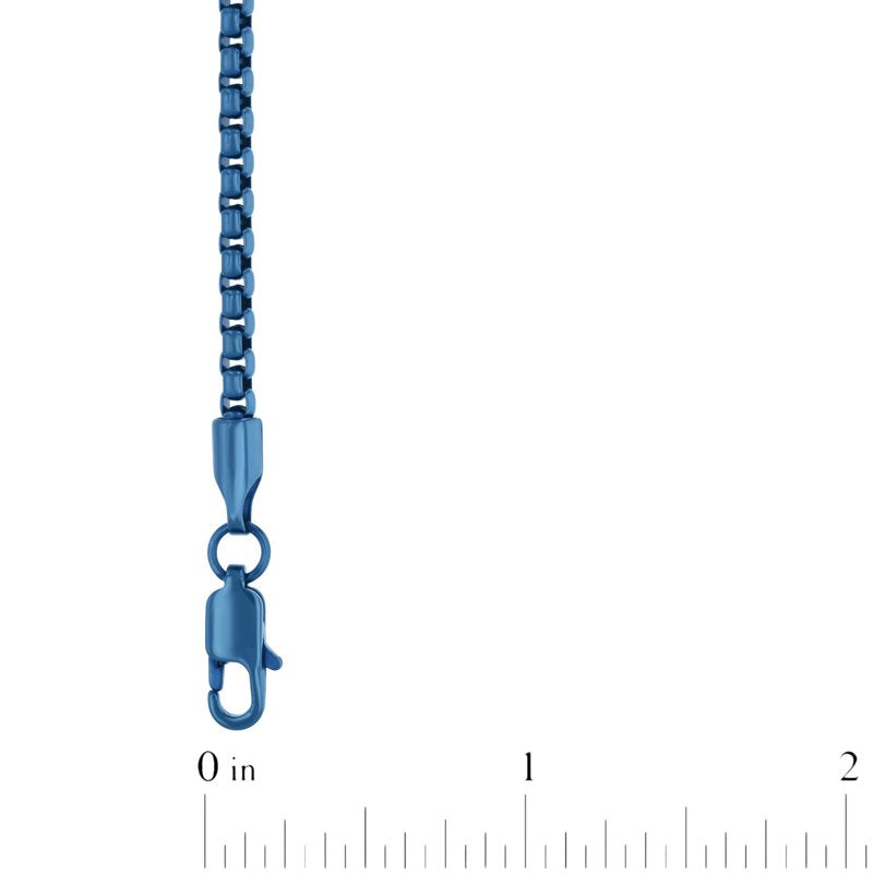 Stainless Steel Chain Set with Blue and Black IP Plated Links - Durable Jewelry Accessory