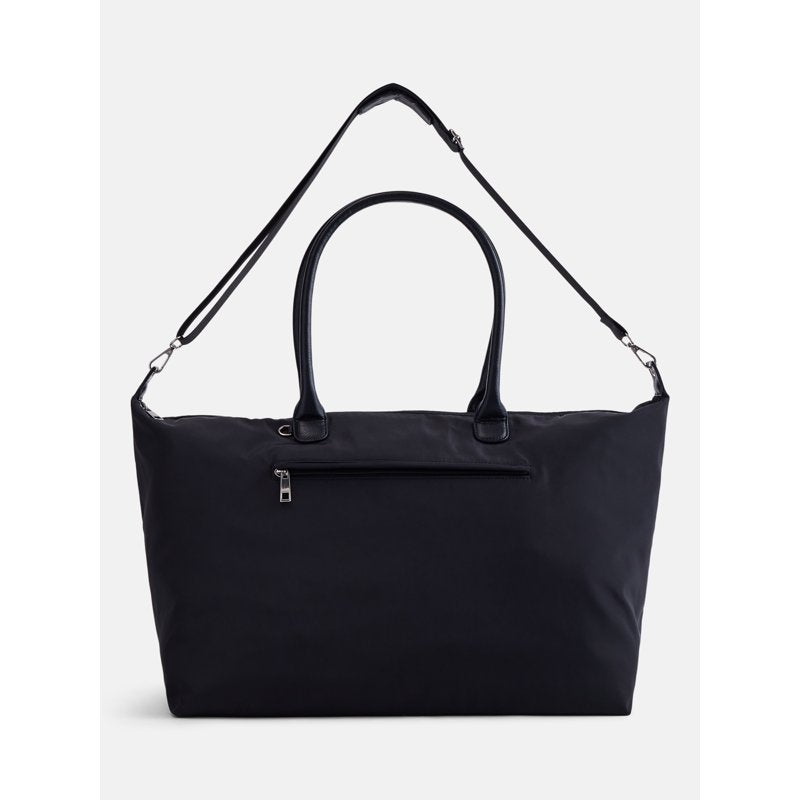 Women's Weekender Tote Bag with Interior & Exterior Pockets - Black