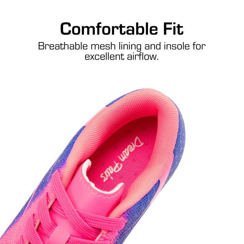 Dream Pairs Kids Soccer Cleats - Ground Kids Football Training Shoes Blue/Pink