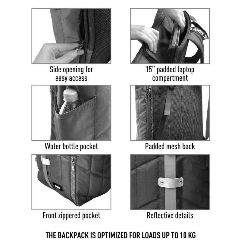 Puffer Laptop Backpack with Padded Compartment & Tear-Resistant Nylon