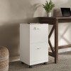 2-Drawer Locking File Cabinet with Wheels - Office Storage, White