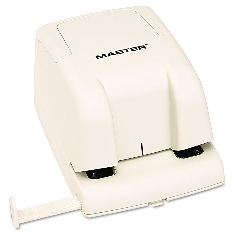 Electric Two-Hole Punch for Office - 10 Sheets Capacity, Adjustable Guide